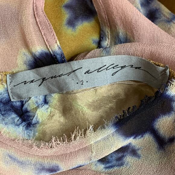 Raquel Allegra Tie Dye Silk Mini Dress Size 2 Babydoll Tent - Picture 10 of 10